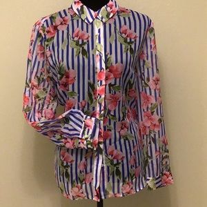 TALBOTS Sheer Button-down Blouse